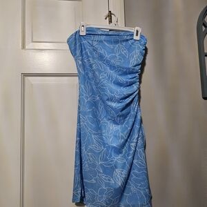 SHEIN Blue Strapless Dress